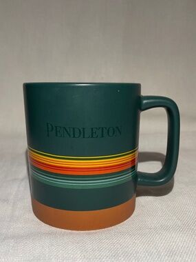 Pendleton Teal Mug with Multicolor Stripe